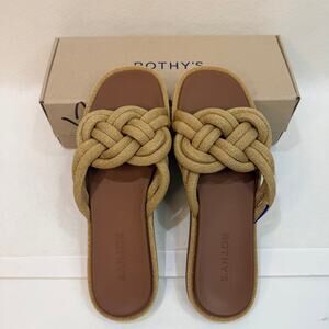 Rothys The Summer Sandal Golden Sun Bronze Metallic Slip On Braided Straps 9.5